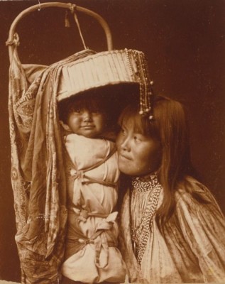 Native American Girl with Papoose