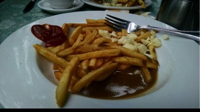 When in Canada, eat like a Canadian. This dish has all the elements of poutine, but I wasn't brave enough to eat my fries, cheese curds, and gravy all together. I asked for each thing to be separate. It's good!