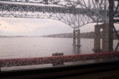 Bridge View from A Commuter Train in New England