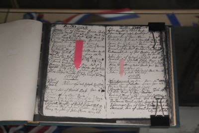 Christening Records of John Adams and John Hancock, Written by Minister John Hancock's Father Who Served as the Minister of the Congregational Church in Braintree
