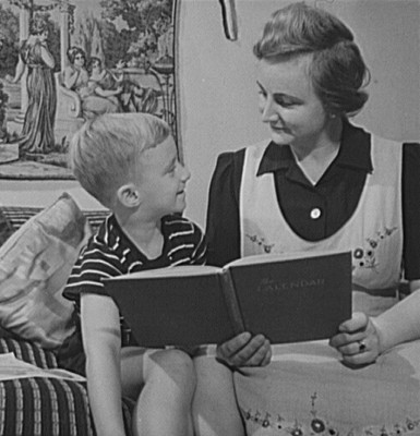 German Refugee Mother Reading to Her Son in New York City, October 1942, Courtesy Library of Congress