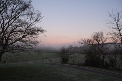 Sunrise Reflected on the Fog