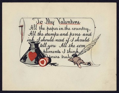 2 Valentine Card from 1919; Courtesy Library of Congress