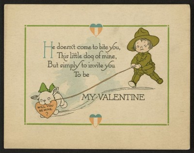 Valentine Card from 1919; Courtesy Library of Congress