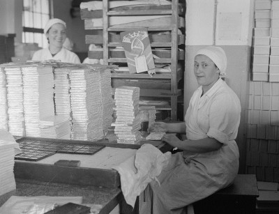 Wrapping Chocolate in a Chocolate Factory, Palestine , March 1939