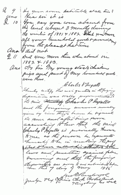 Signature Page of Homestead Claim of Charles P. Ingalls. Courtesy National Archives.