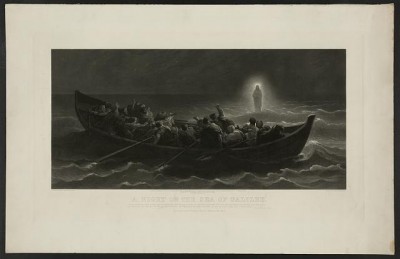 "A Night on the Sea of Galilee" by Charles Jalabert, Engraved by Emily Sartain, Bradley and Co. Publishers, Rochester, New York; c. 1867. Courtesy Library of Congress.