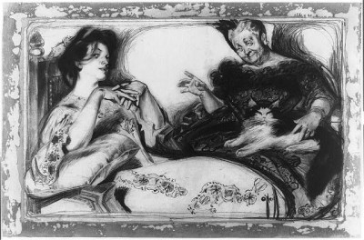 No, I don't look like this when I'm resting either! Drawing by O'Neill, Rose Cecil, 1874-1944. Courtesy Library of Congress. 