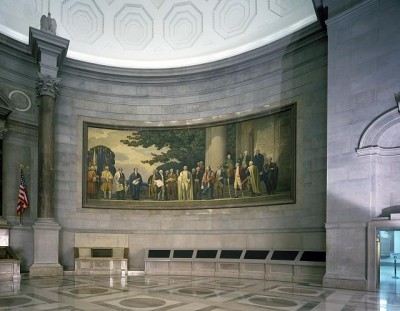 Barry Faulkner's 1936 "Constitution" mural in the rotunda of the National Archives, Washington, D.C. Courtesy: Photographs in the Carol M. Highsmith Archive, Library of Congress, Prints and Photographs Division.