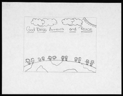 Drawing from the St. Joseph's School for the Deaf, Bronx, New York. Part of a collection of reactions to 9/11, c. 2001. Library of Congress, Prints & Photographs Division, Exit Art's "Reactions" Exhibition Collection [reproduction number, e.g., LC-USZ62-123456]