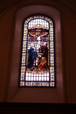 Stained Glass Window in the Basilique-Cathédrale Notre-Dame de Québec, Quebec City, Quebec