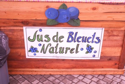 Sign for Blueberry Juice