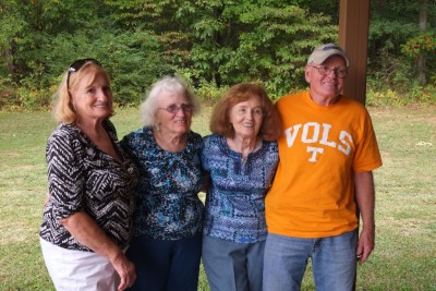 Aunt Lavon, Mother, Aunt Nan, and Uncle Joel at a family reunion in 2015.