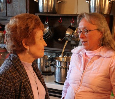Aunt Nan and Her Girl in Our Kitchen in 2012