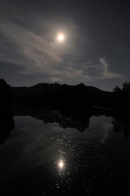 Moon reflected in Roaring River