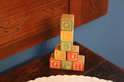 A time to tear down and a time to build with our children's very old wooden blocks.