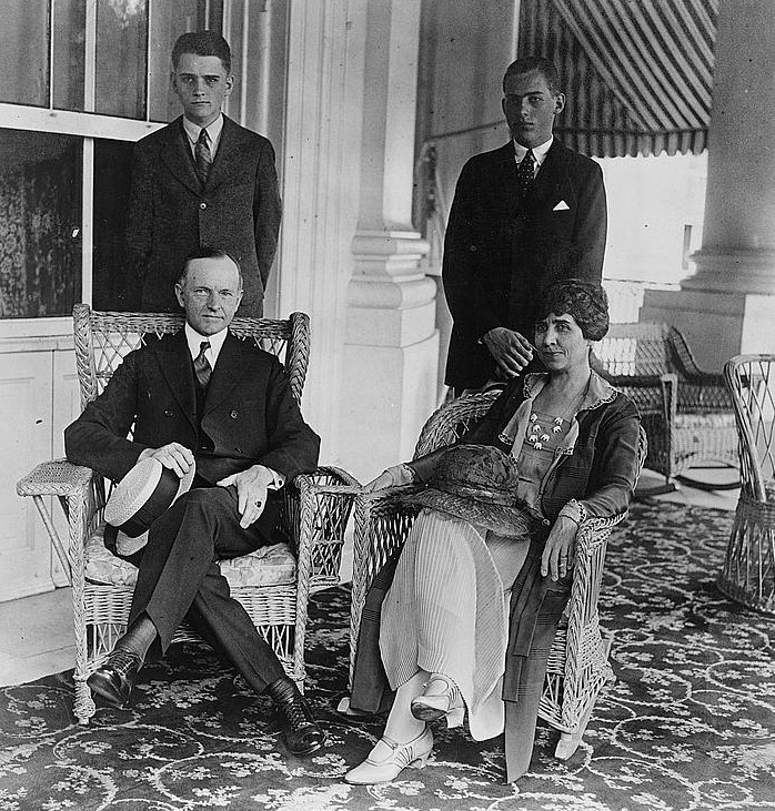 Calvin and Grace Coolidge with their sons John and Calvin